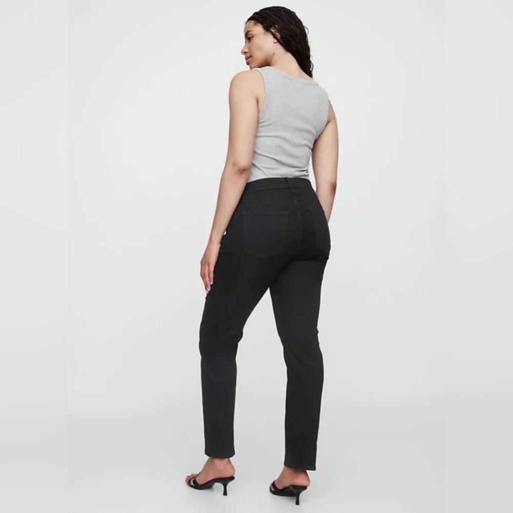 GAP 90's Mid Rise Classic Straight Jeans Black Stretch Hold 10/30 SHORT NWT $80